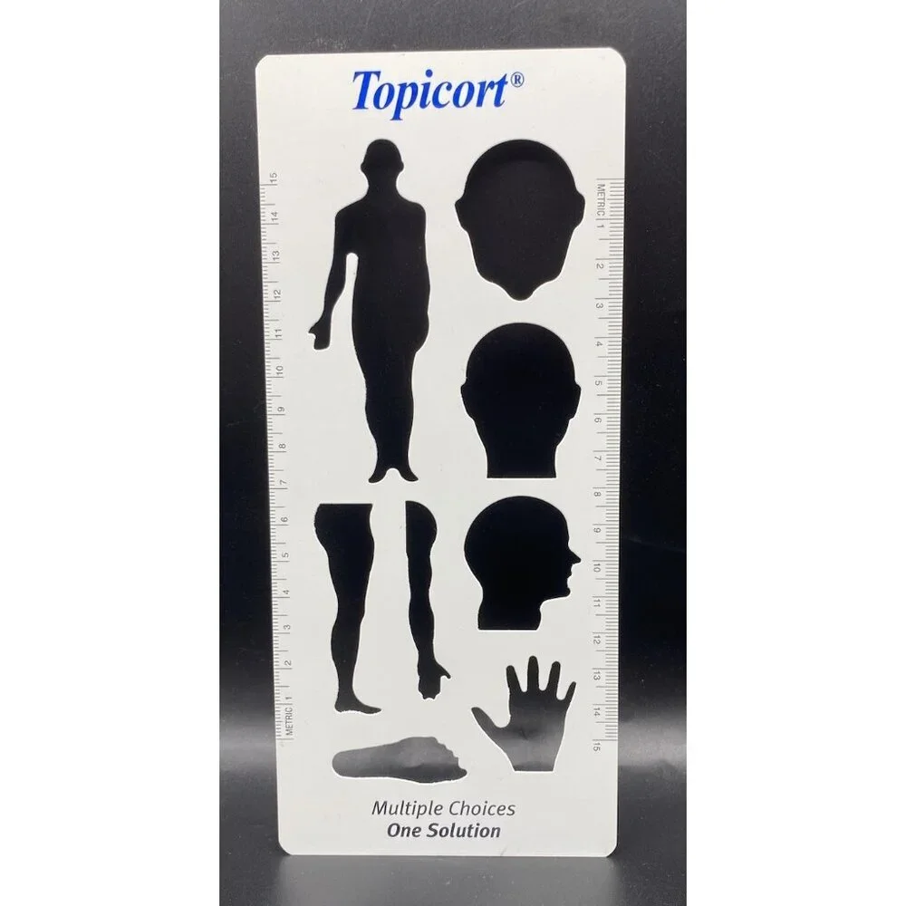 Vintage Pharmeceutical Drug Rep Topicort Ruler Anatomical w/Charts Plastic Retro